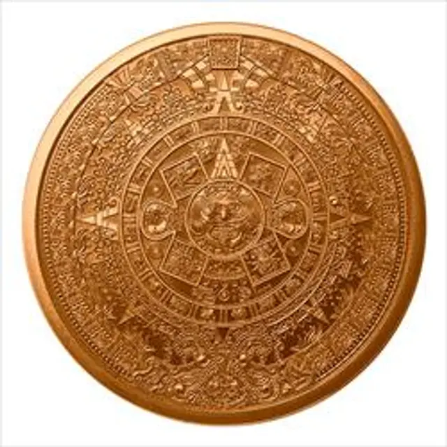 1 Oz Copper Round Aztec Calendar