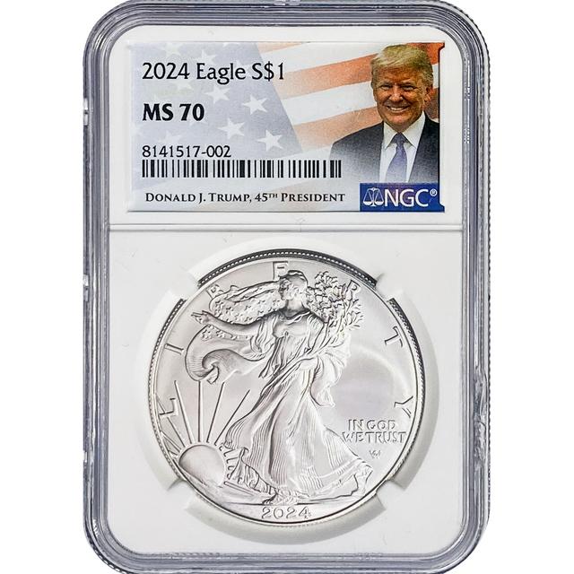 2024 1 oz American Silver Eagle Trump Coin NGC MS70