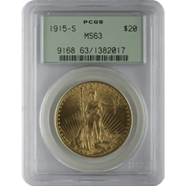 $20 U.s. Gold Saint Pcgs63