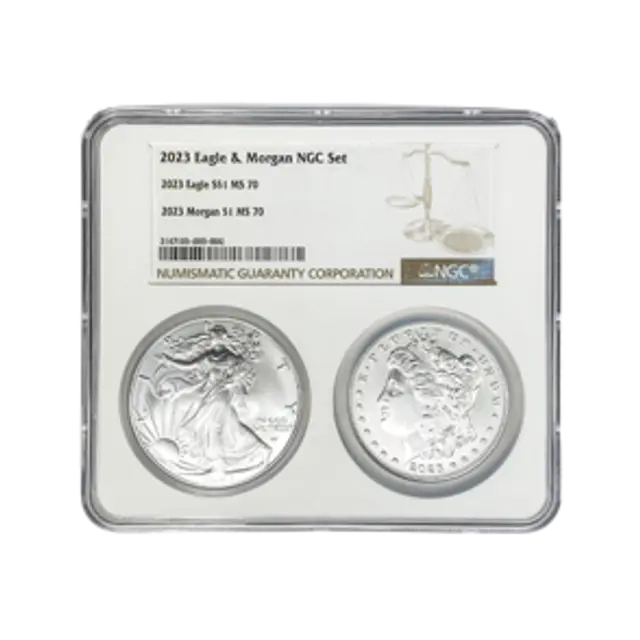 2023 Eagle & 2023 Morgan MS 70 – 2 Coin Set