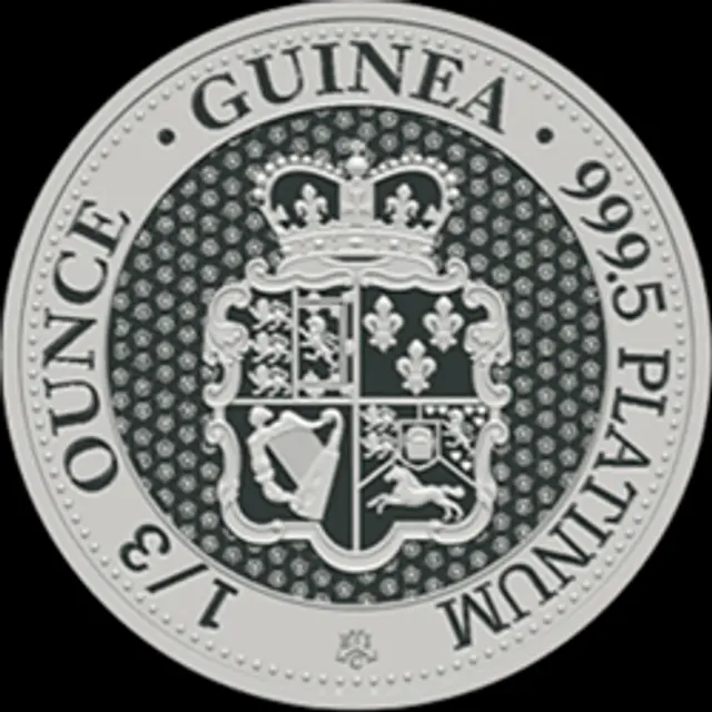 1/3 Oz Platinum St Helena Rose Crowned Shield Guinea