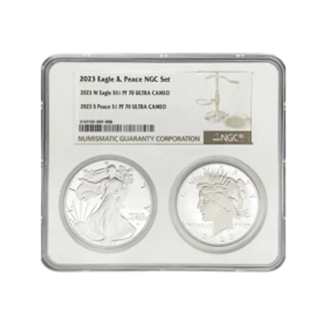 2023 Eagle & 2023 Peace PF 70 – 2 Coin Set