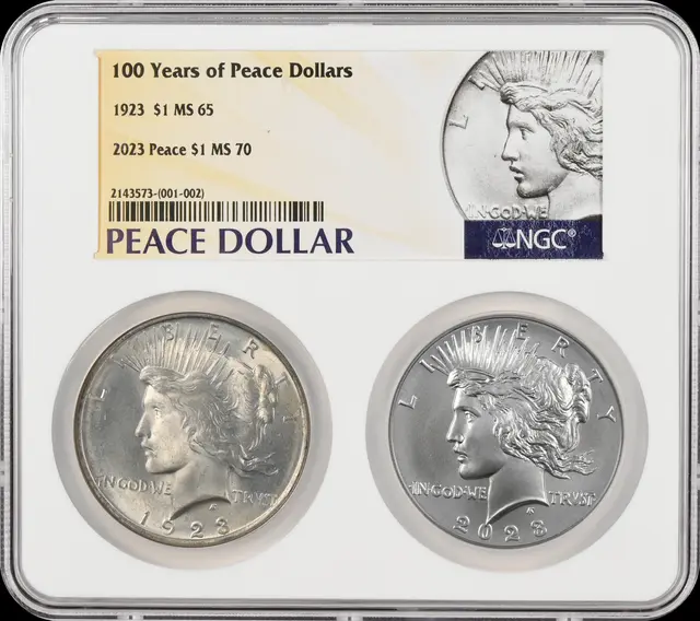 2023 & 1923 Peace – 2 Coin Sets BU